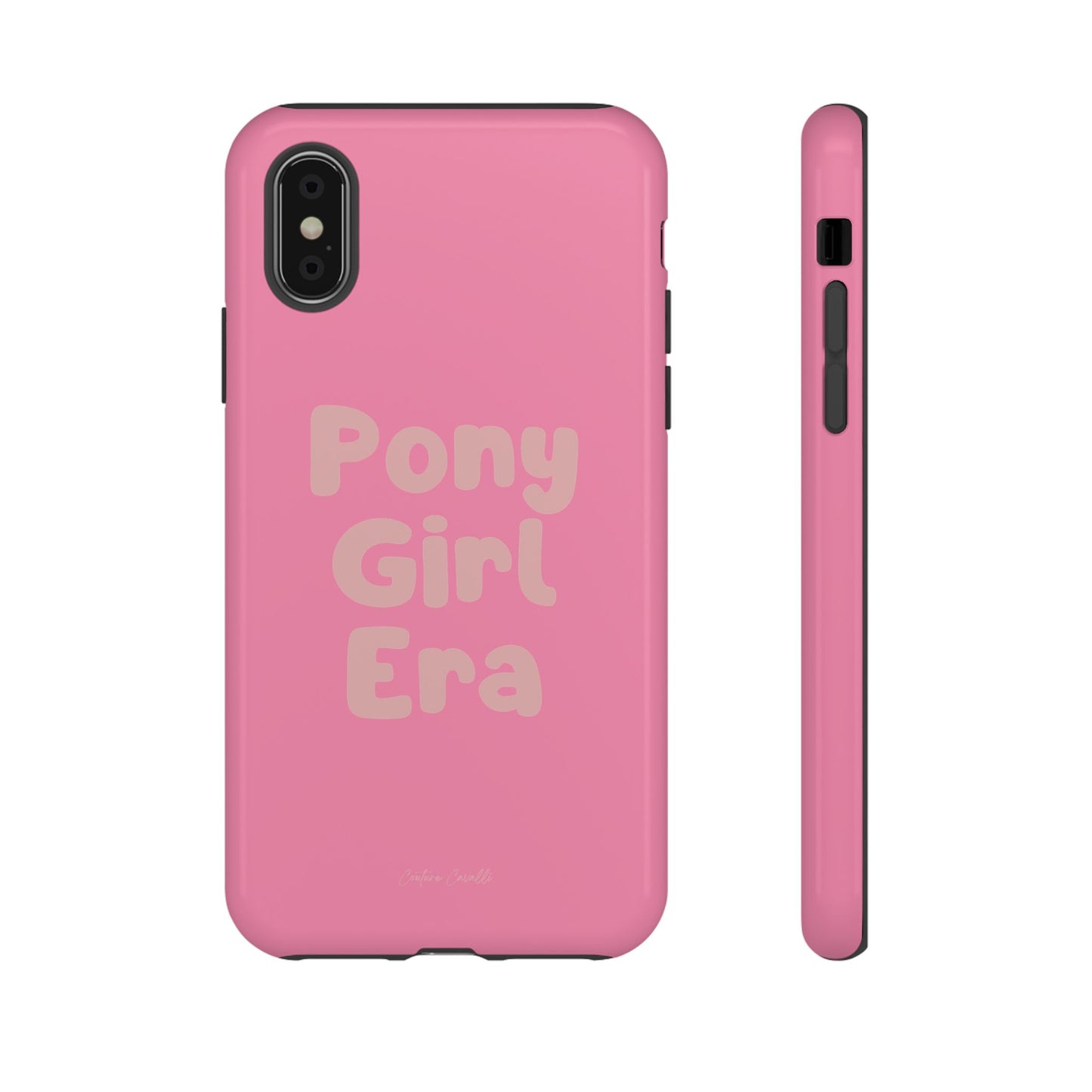 Pony Girl Era Phone Case — Pink Retro Text Protective Tough Case