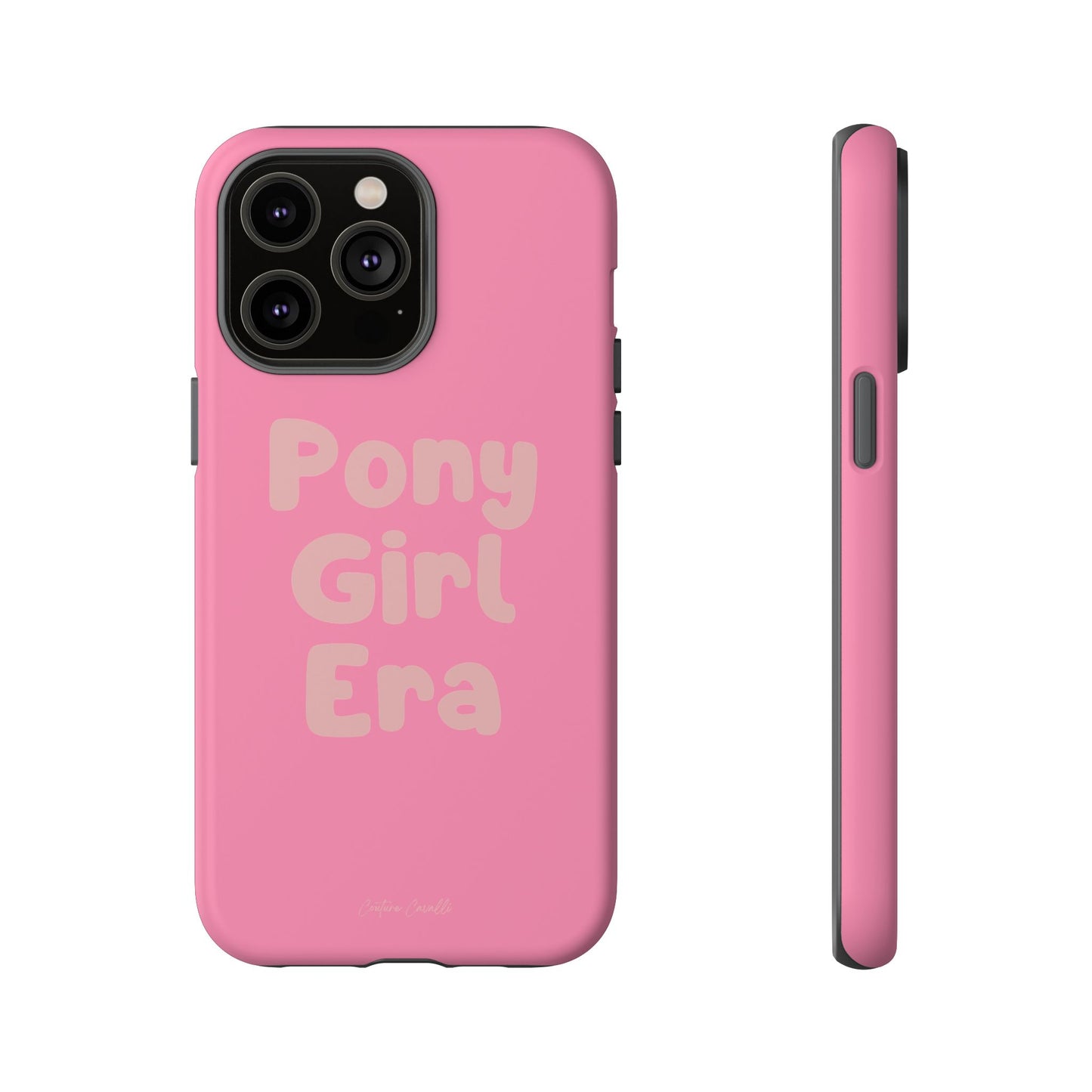 Pony Girl Era Phone Case — Pink Retro Text Protective Tough Case