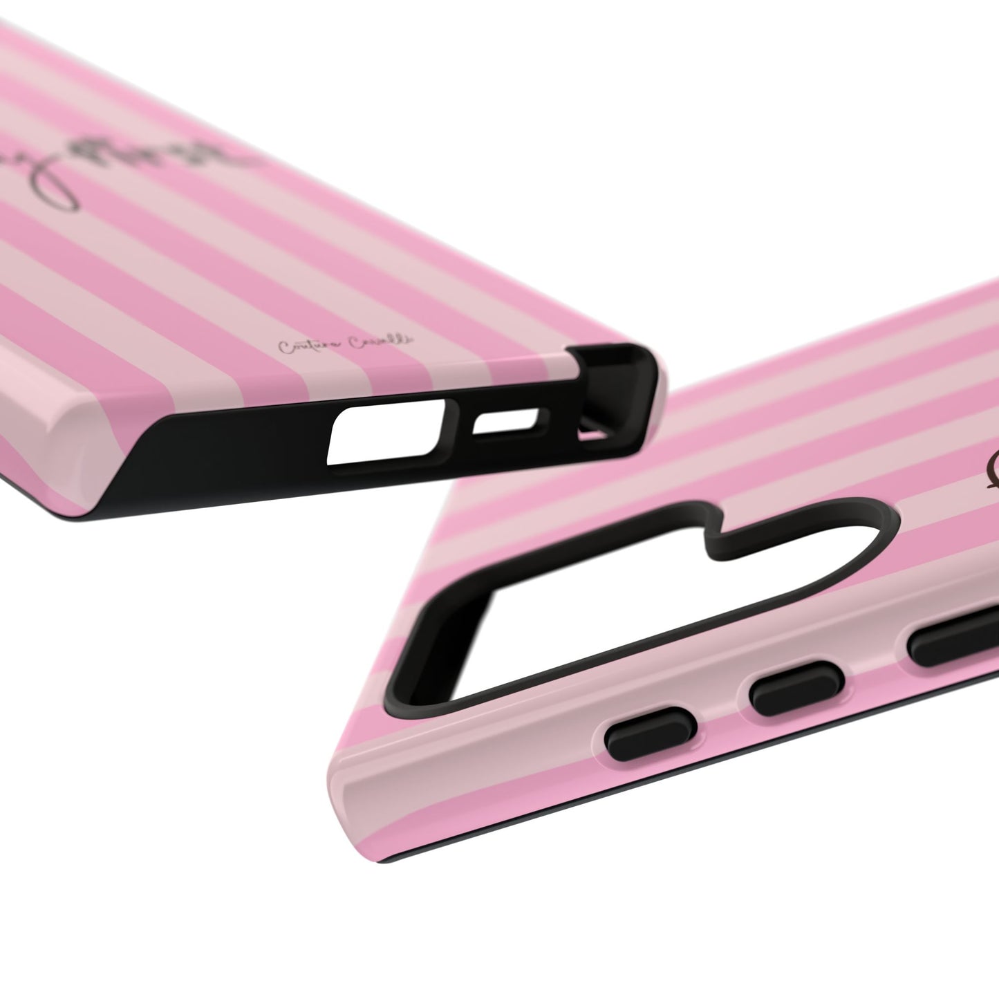 Pony First Phone Case — Pink Striped Tough Case for Horse Lovers