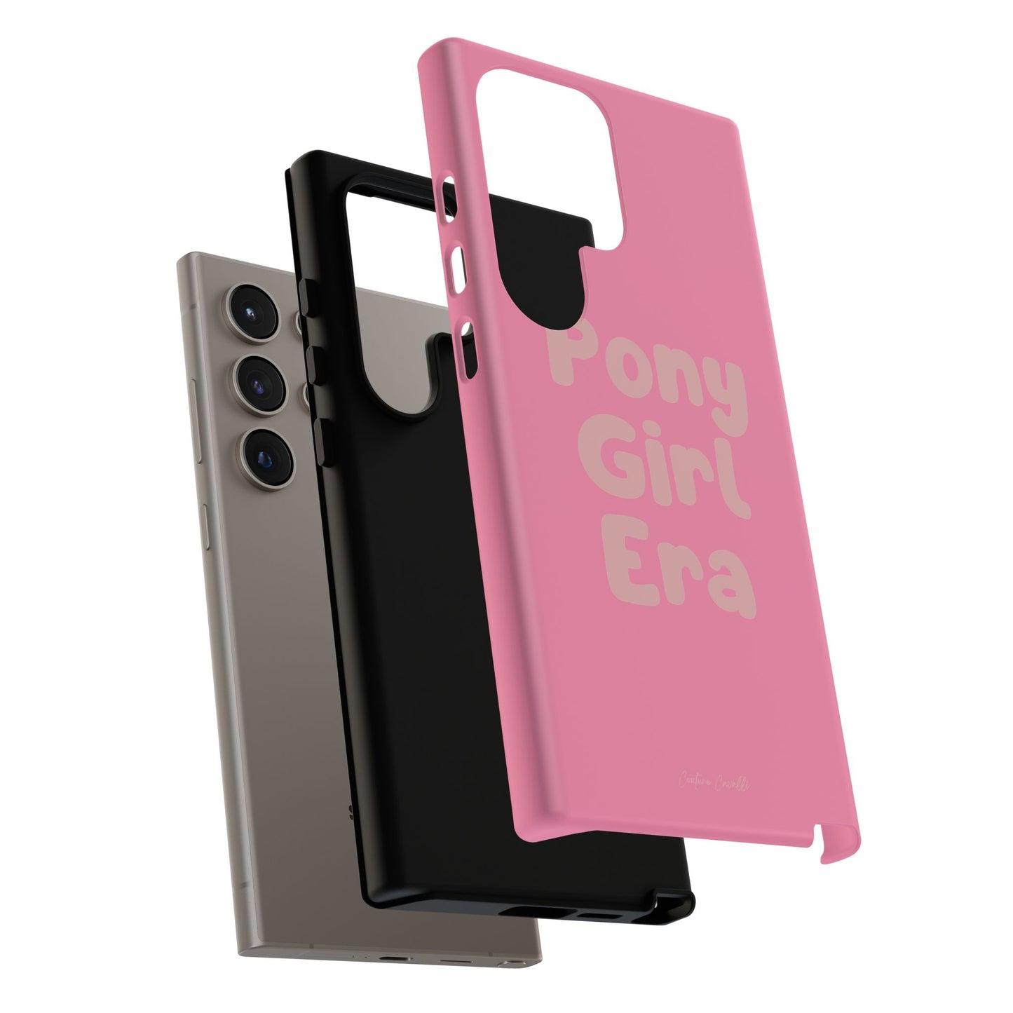 Pony Girl Era Phone Case — Pink Retro Text Protective Tough Case