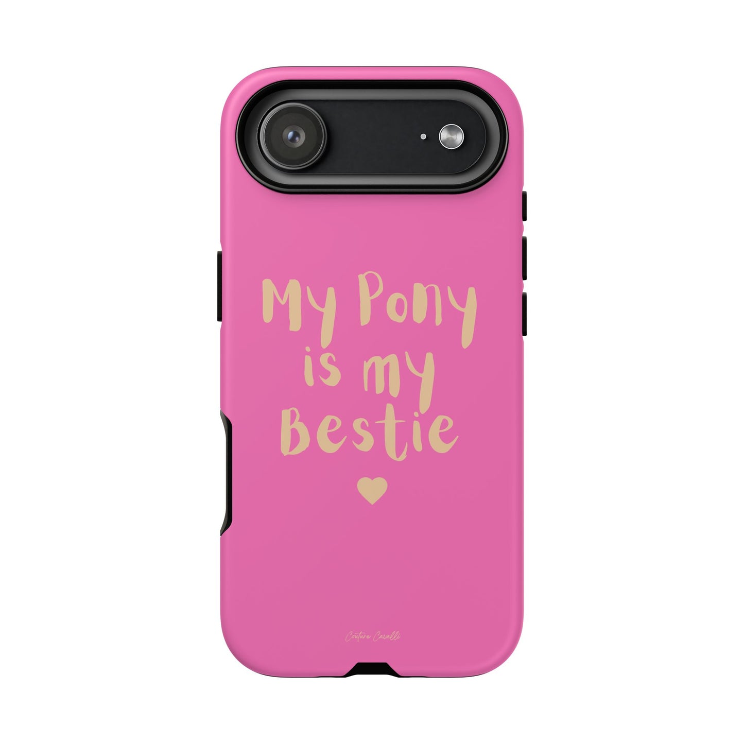 Pink 'My Pony Is My Bestie' Tough Phone Case I Handyhülle I Personalisiert mit Ponynamen