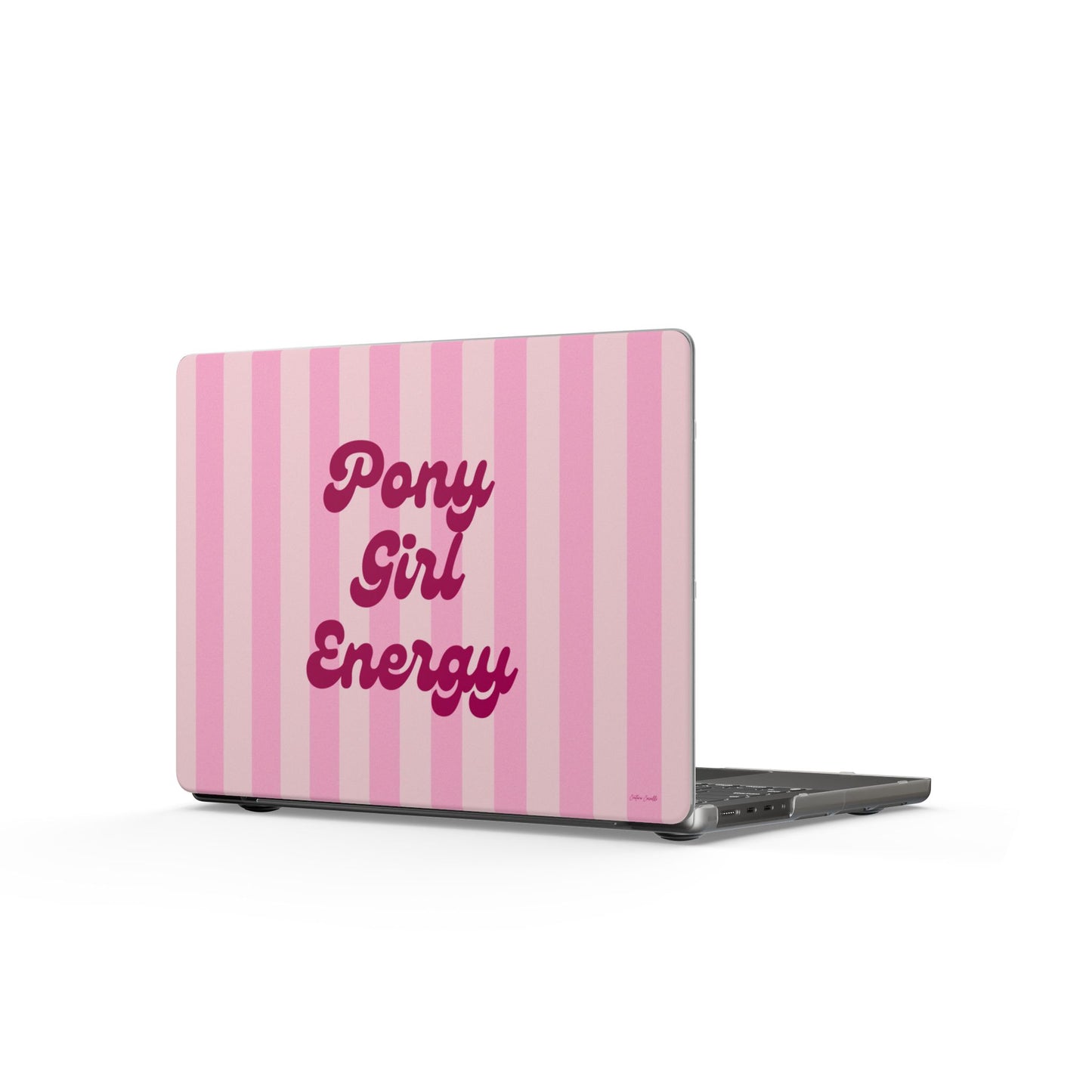 Pony Girl Energy Matte MacBook Case — Pink Striped Laptop Cover