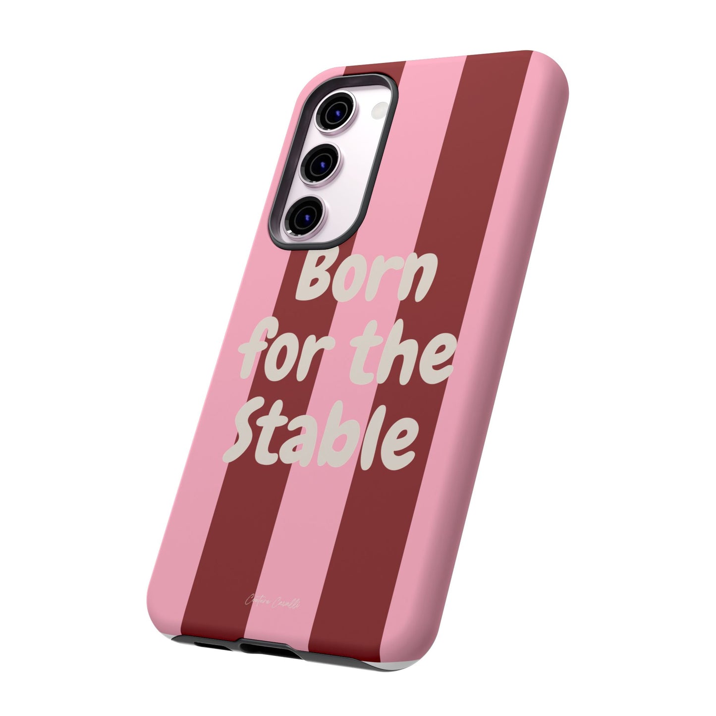 Phone Case — "Born for the Stable" Pink Striped Protective Tough Case