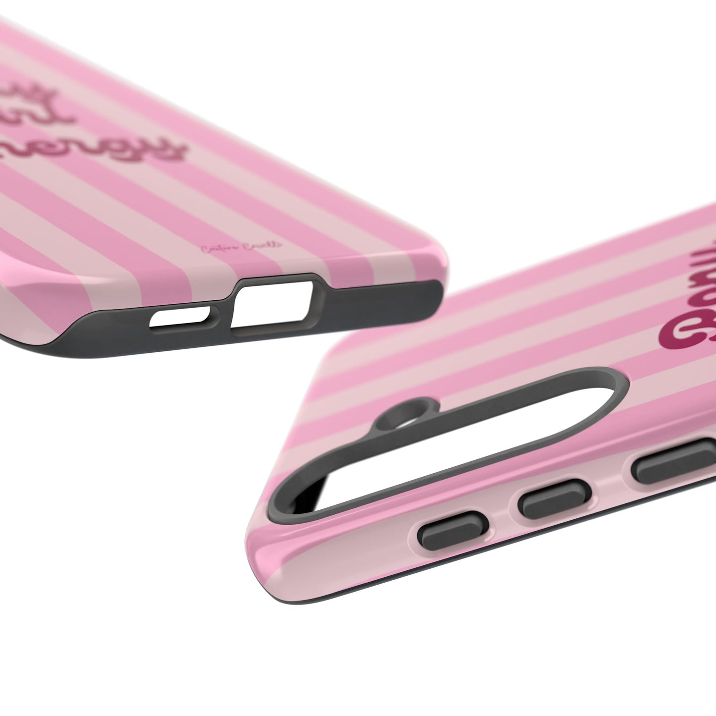 Pony Girl Energy Tough Phone Case — Pink Striped Protective Cover