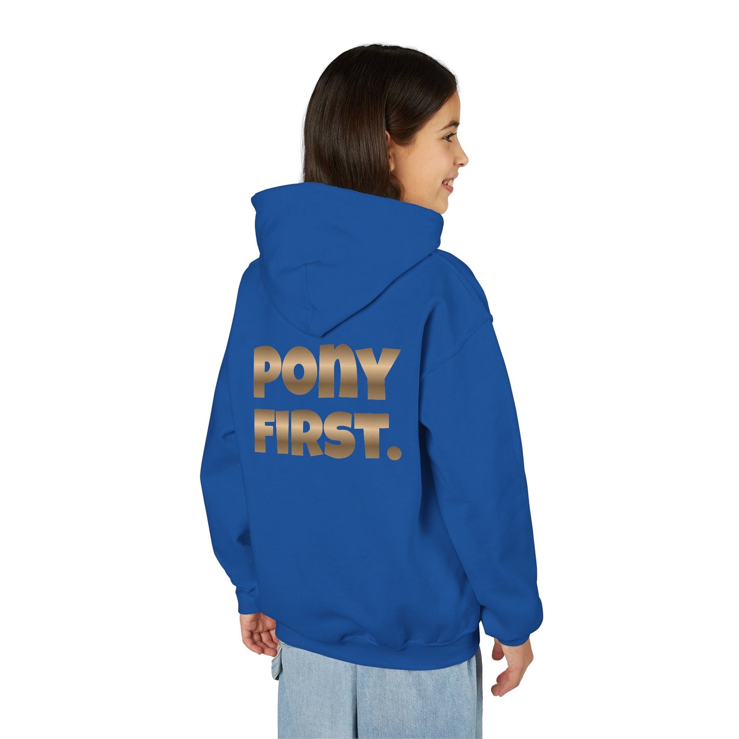Personalisiert: Pony First Kinder-Hoodie – Mit eigenem Namen oder Ponynamen