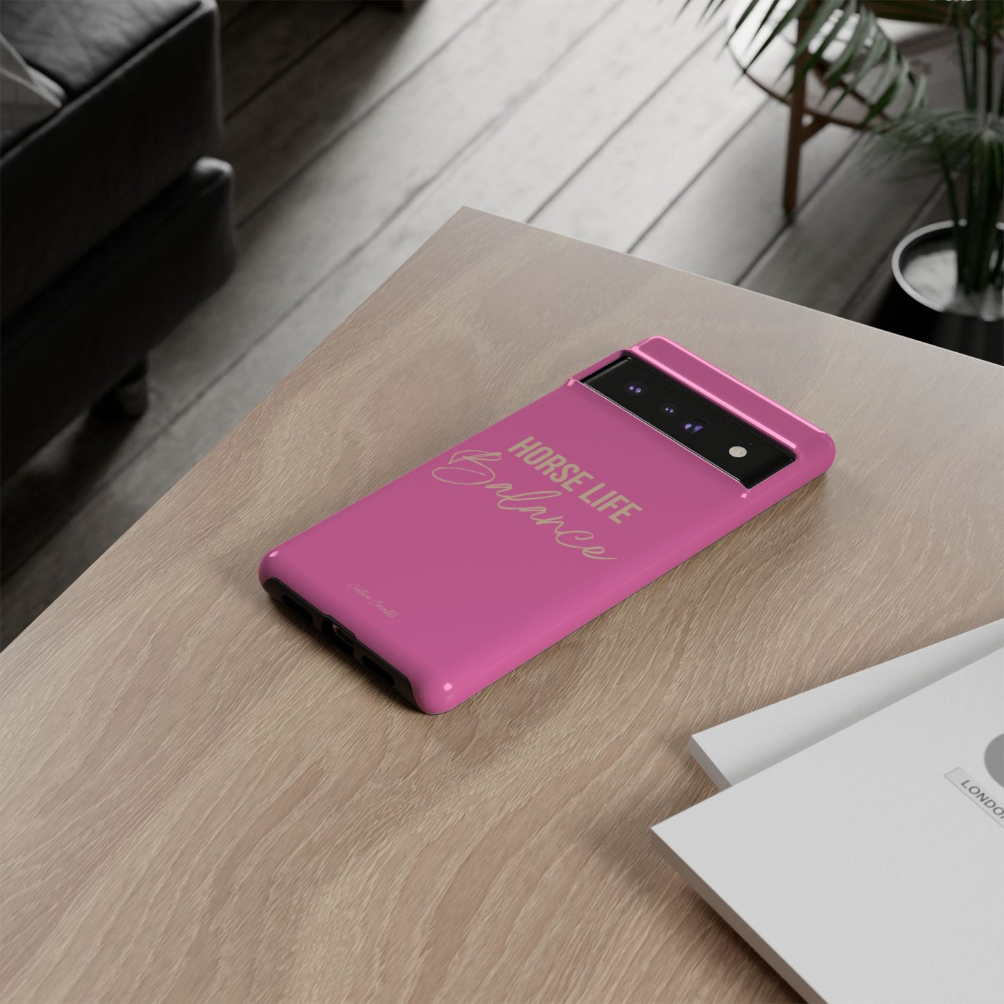 Horse Life Balance Phone Case - Pink Tough Protective Cover