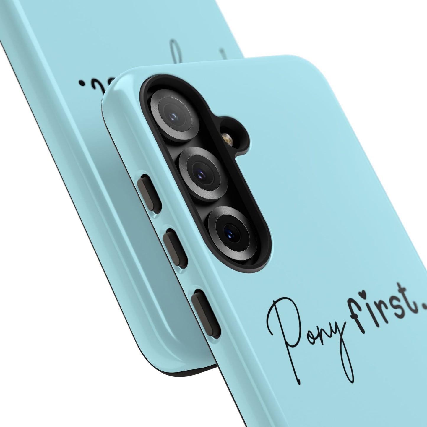 Pony First Phone Case - Protective Tough iPhone Cover with Minimalist Equestrian Script