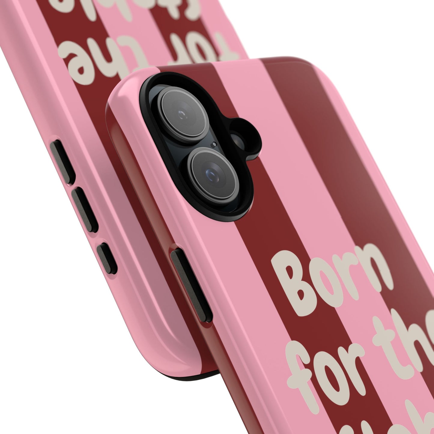 Phone Case — "Born for the Stable" Pink Striped Protective Tough Case