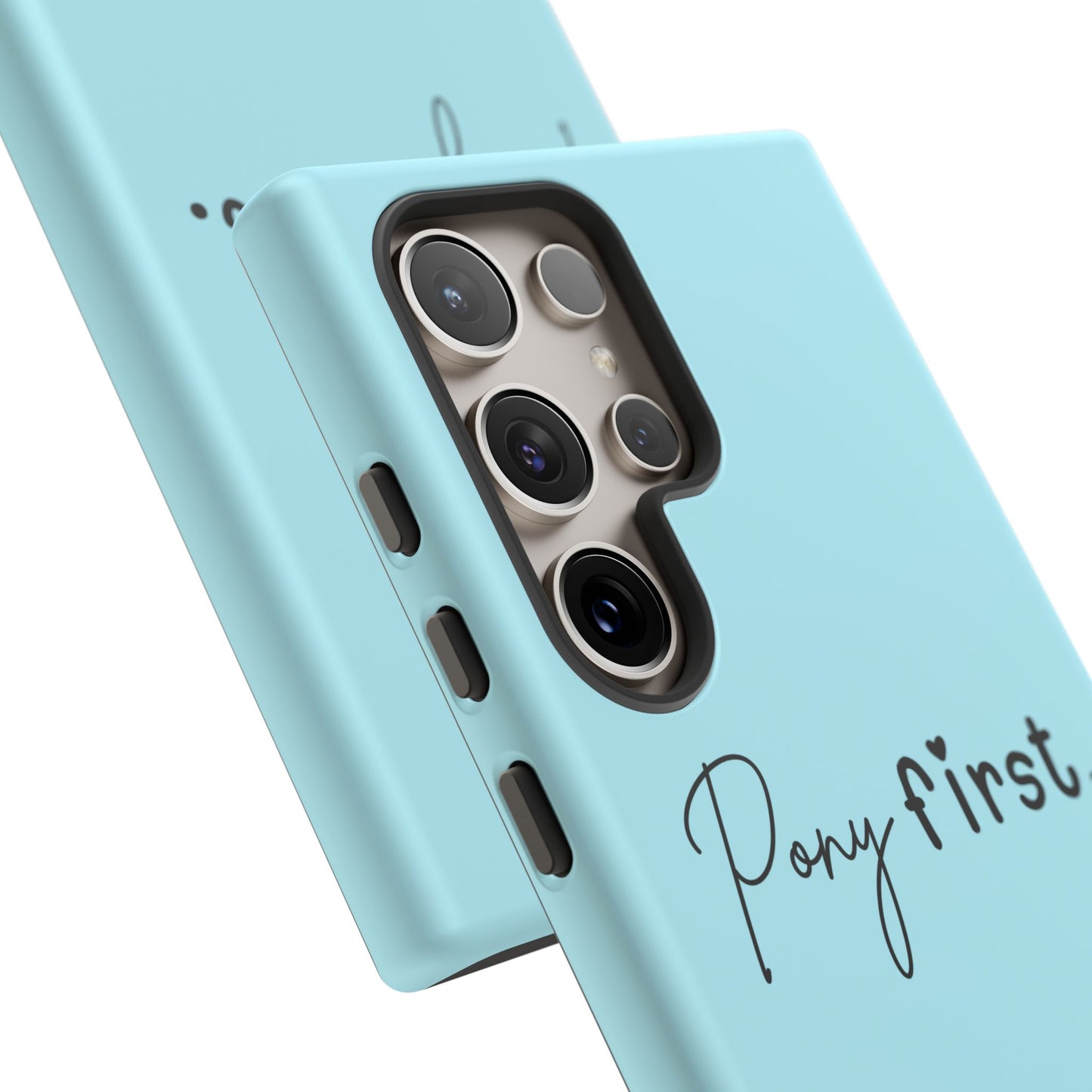 Pony First Phone Case - Protective Tough iPhone Cover with Minimalist Equestrian Script