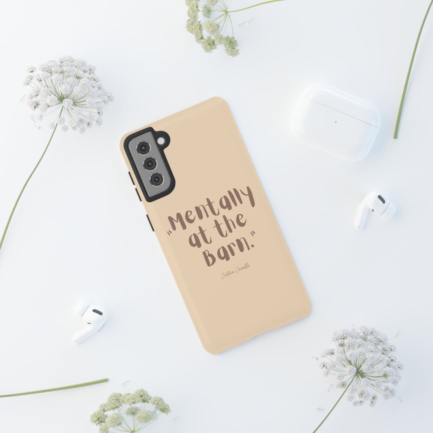 Phone Case — "Mentally at the Barn" Rustic Farmphone Protective Cover