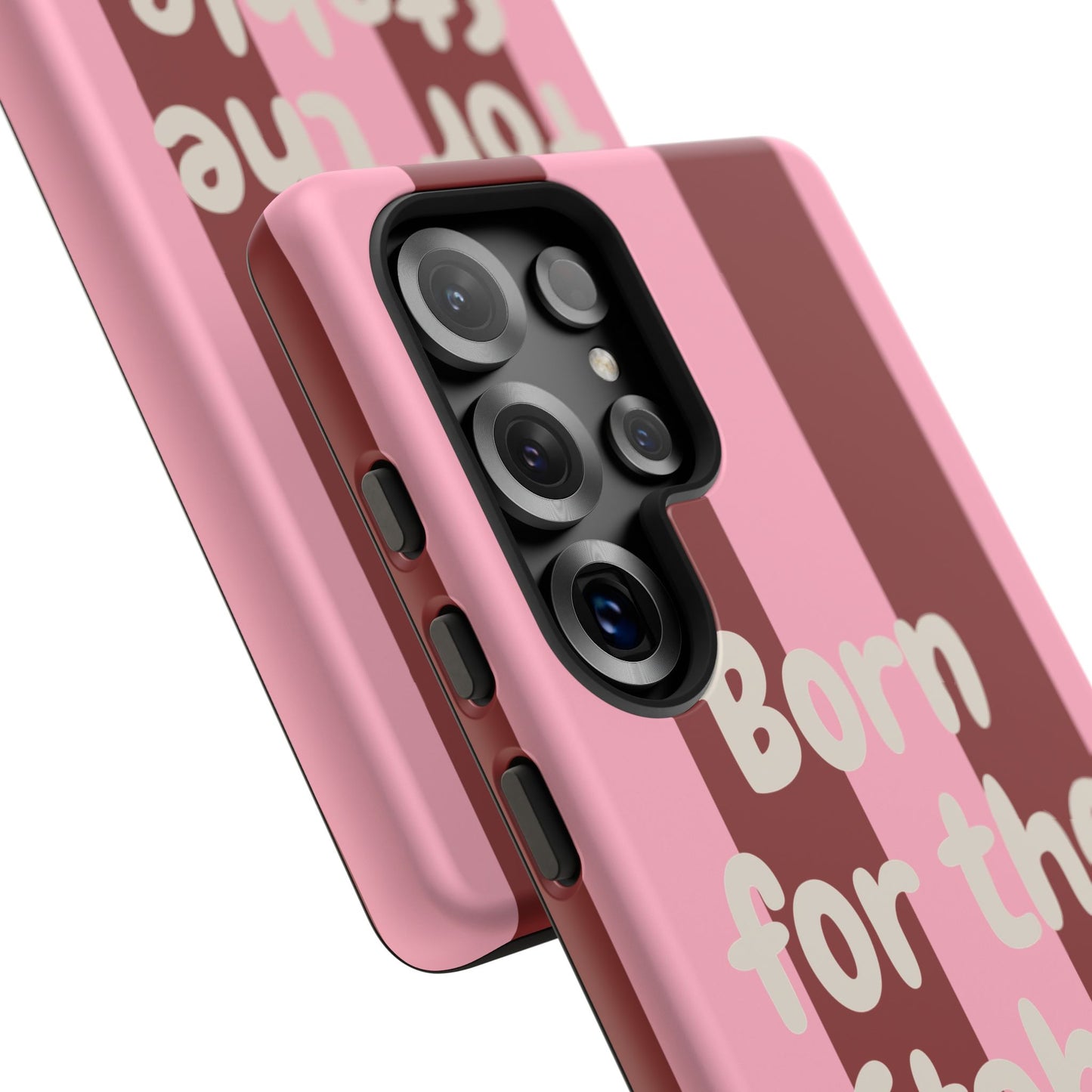 Phone Case — "Born for the Stable" Pink Striped Protective Tough Case
