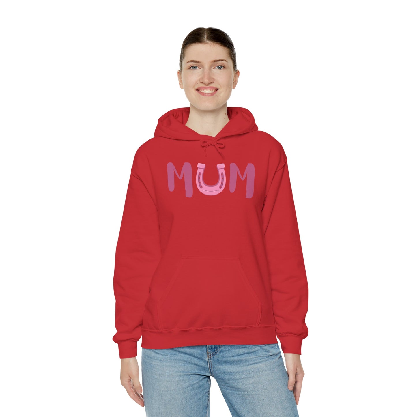 MUM Reitsport Hoodie personalisiert am Ärmel mit Pferdename – Pink Horse Mum Hoodie – emotionales Stall Statement
