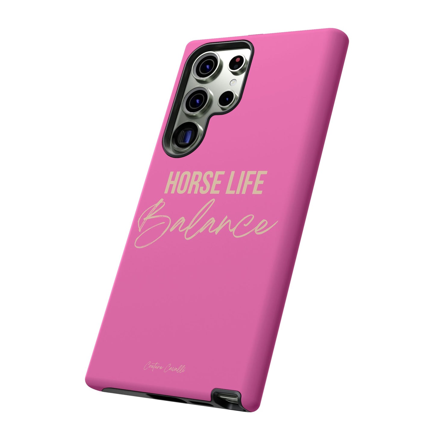 Horse Life Balance Phone Case - Pink Tough Protective Cover