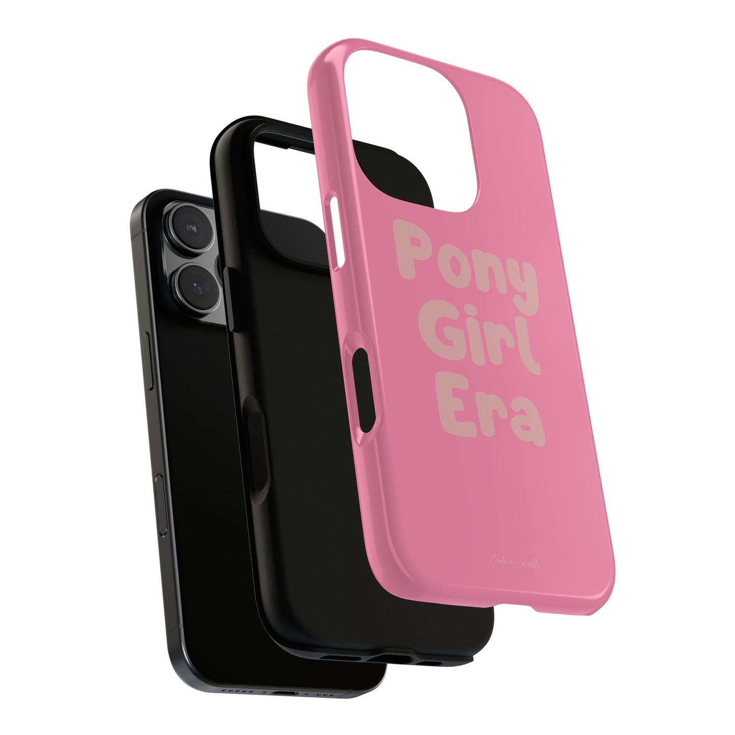 Pony Girl Era Phone Case — Pink Retro Text Protective Tough Case