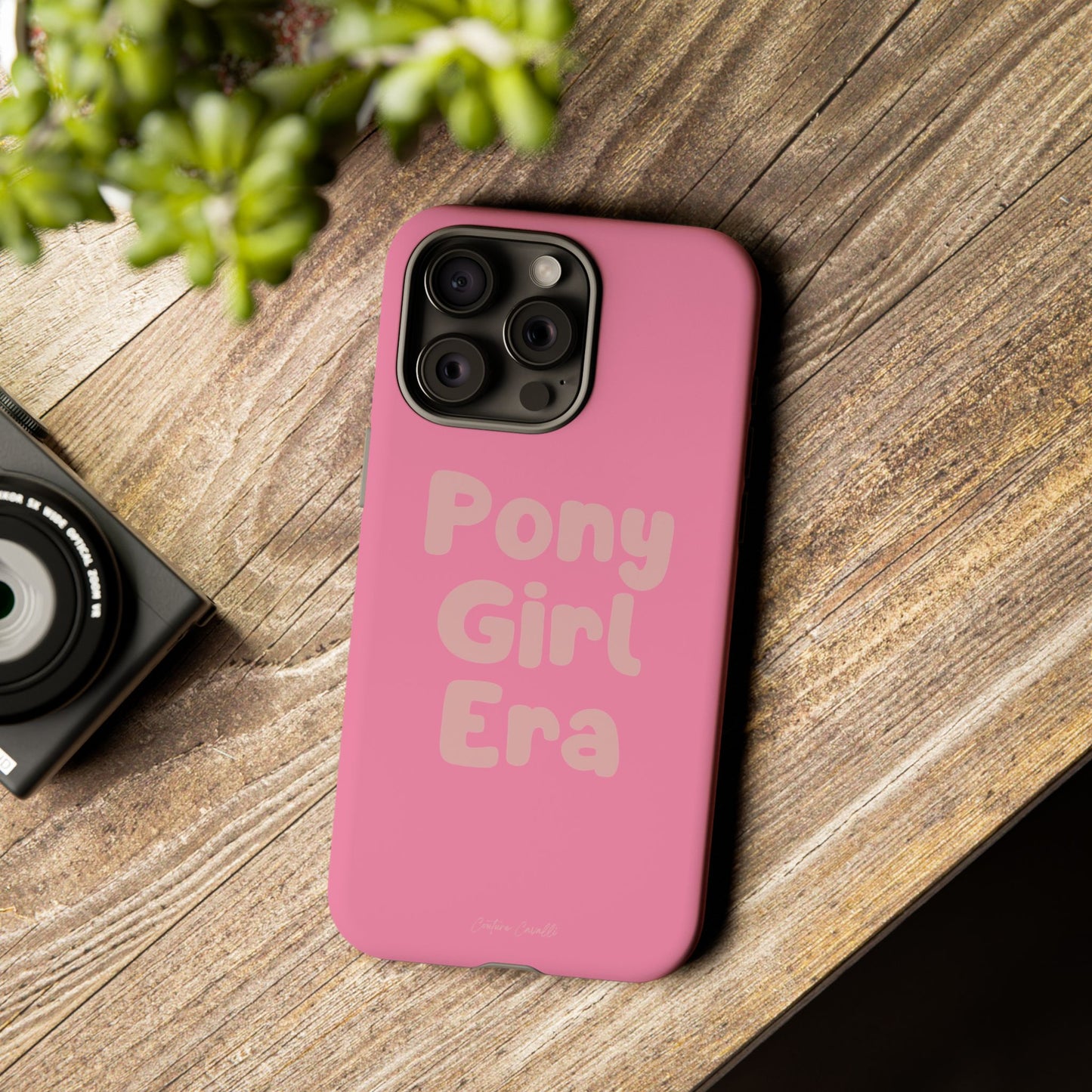 Pony Girl Era Phone Case — Pink Retro Text Protective Tough Case