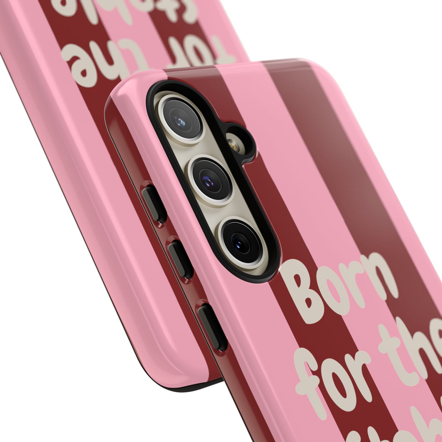 Phone Case — "Born for the Stable" Pink Striped Protective Tough Case