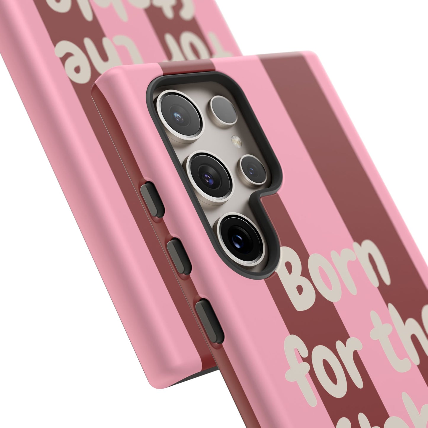 Phone Case — "Born for the Stable" Pink Striped Protective Tough Case