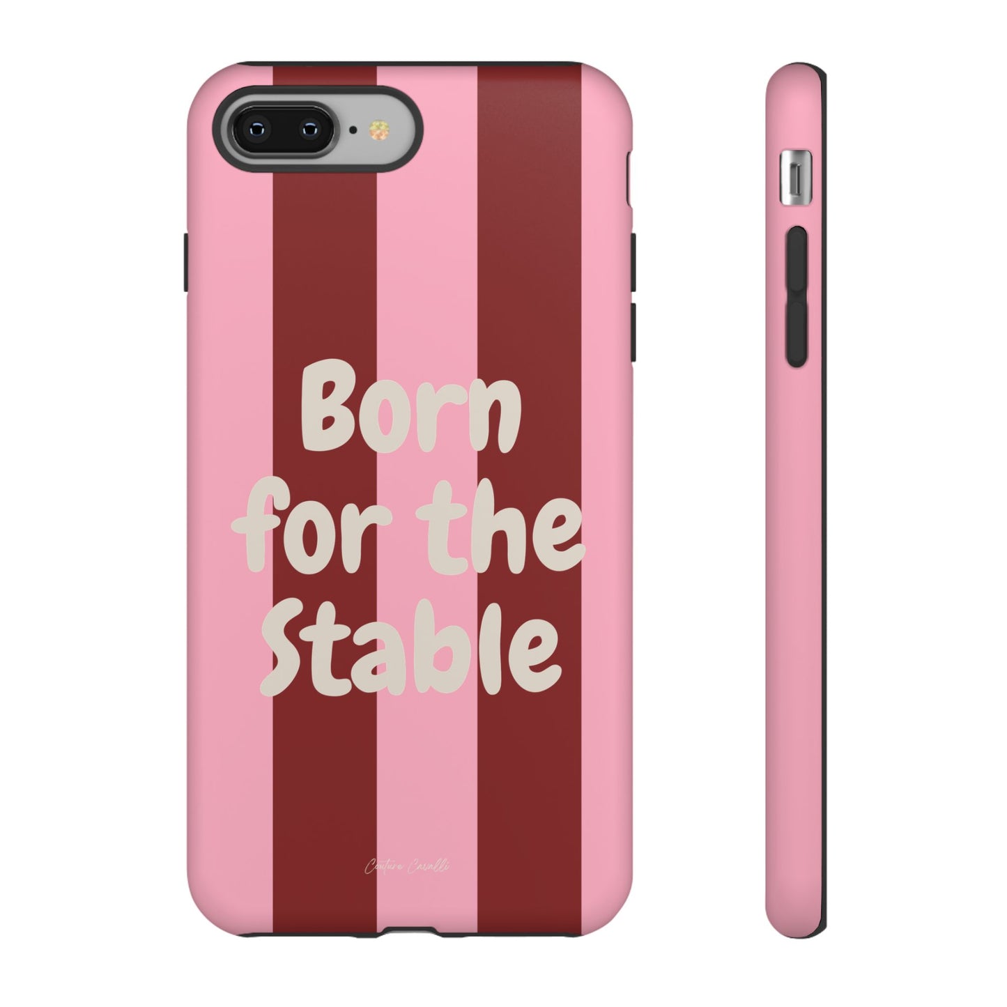 Phone Case — "Born for the Stable" Pink Striped Protective Tough Case