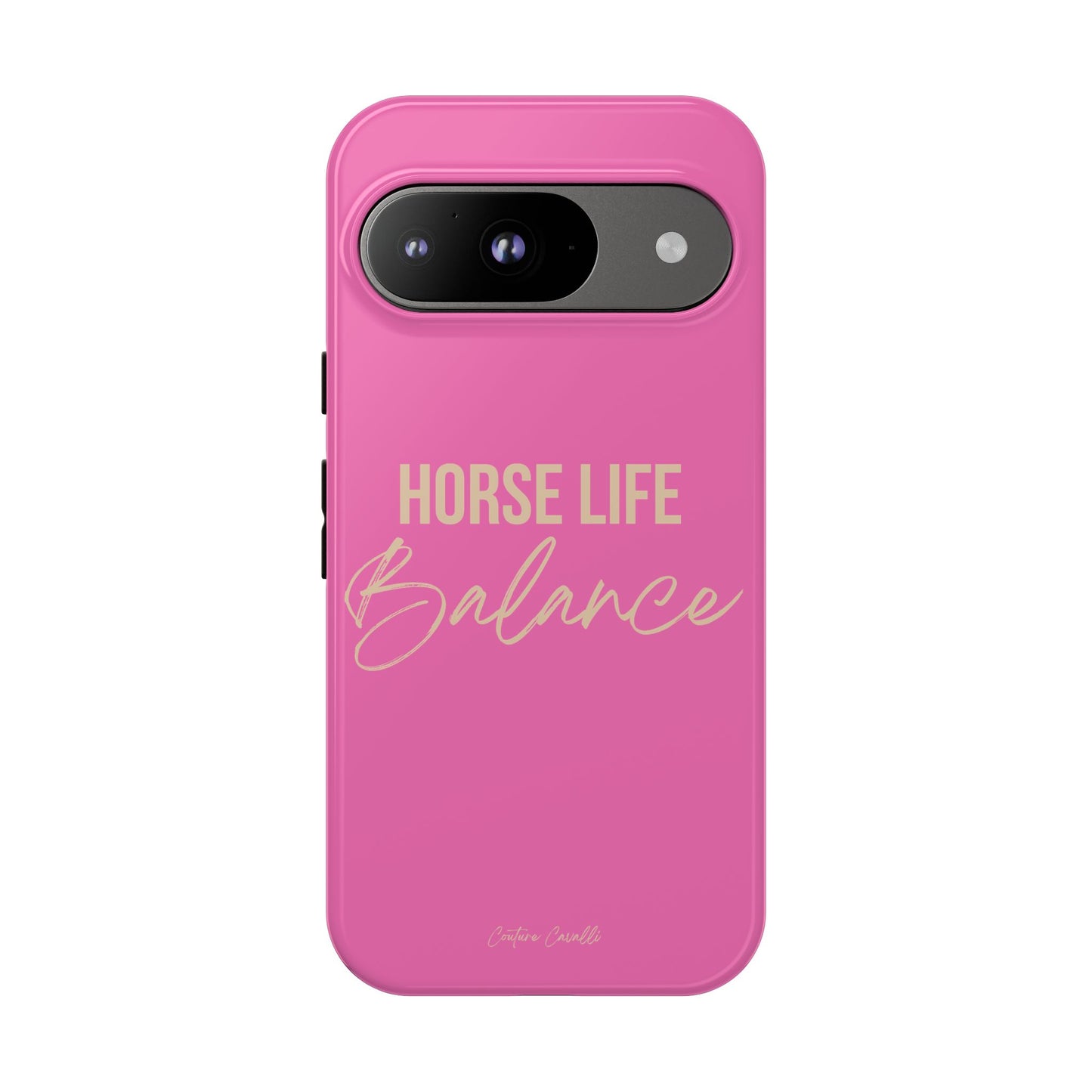 Horse Life Balance Phone Case - Pink Tough Protective Cover