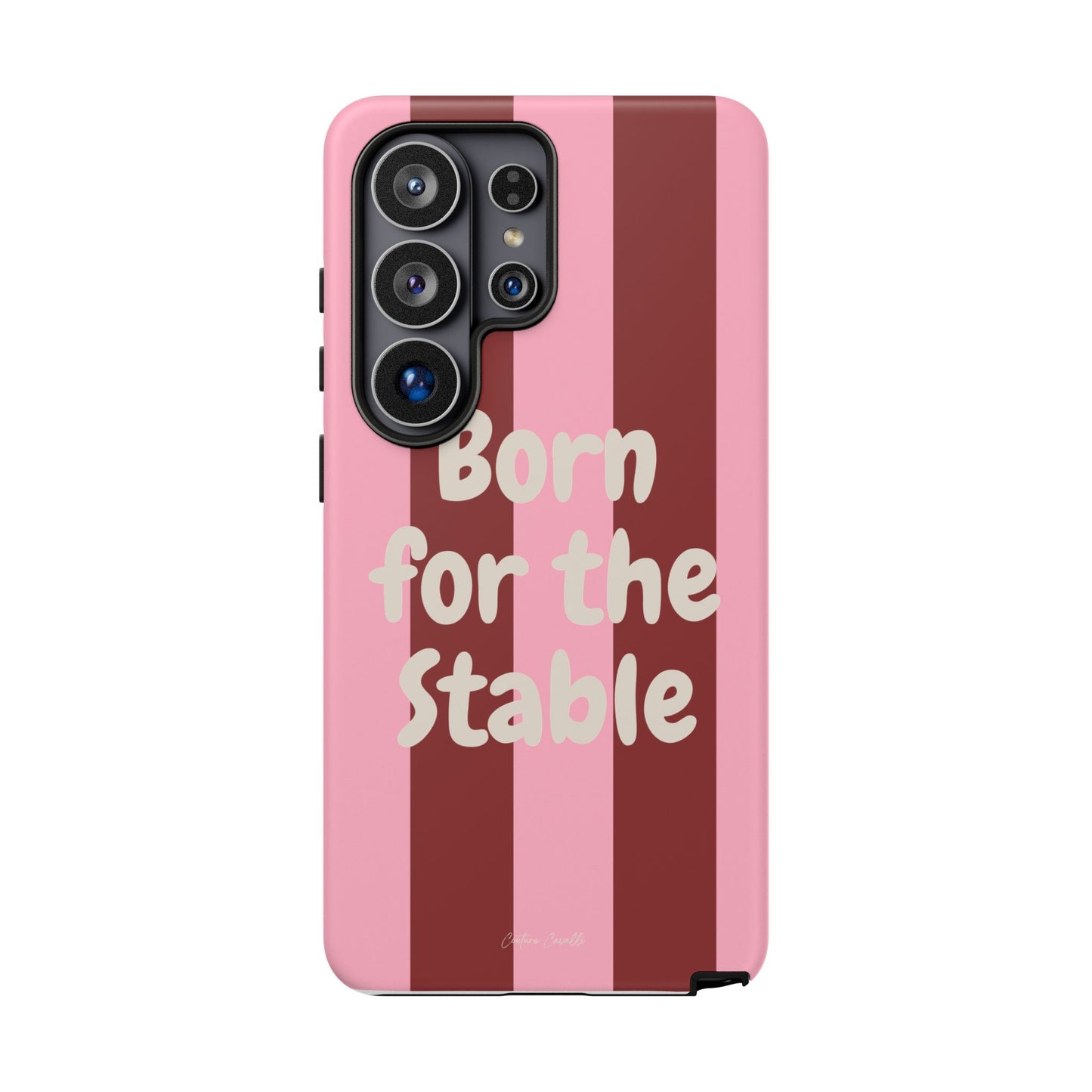 Phone Case — "Born for the Stable" Pink Striped Protective Tough Case