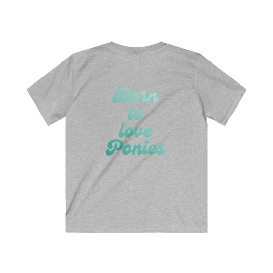 Born to Love Ponies Kinder T-Shirt – Süßes Pferde Shirt | Reitsport Outfit | Stall Lieblingsshirt