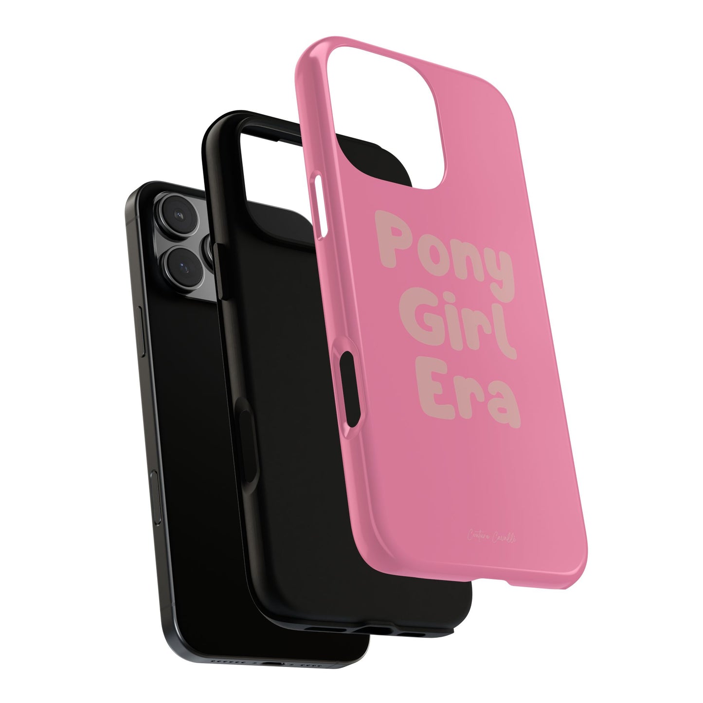 Pony Girl Era Phone Case — Pink Retro Text Protective Tough Case