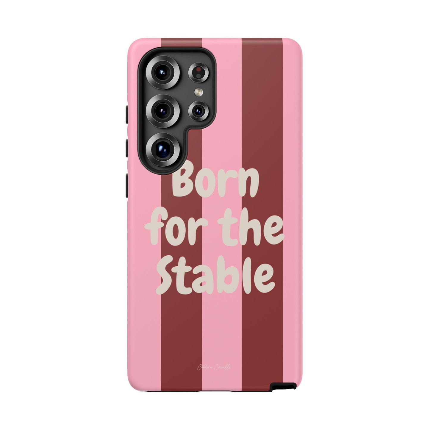 Phone Case — "Born for the Stable" Pink Striped Protective Tough Case