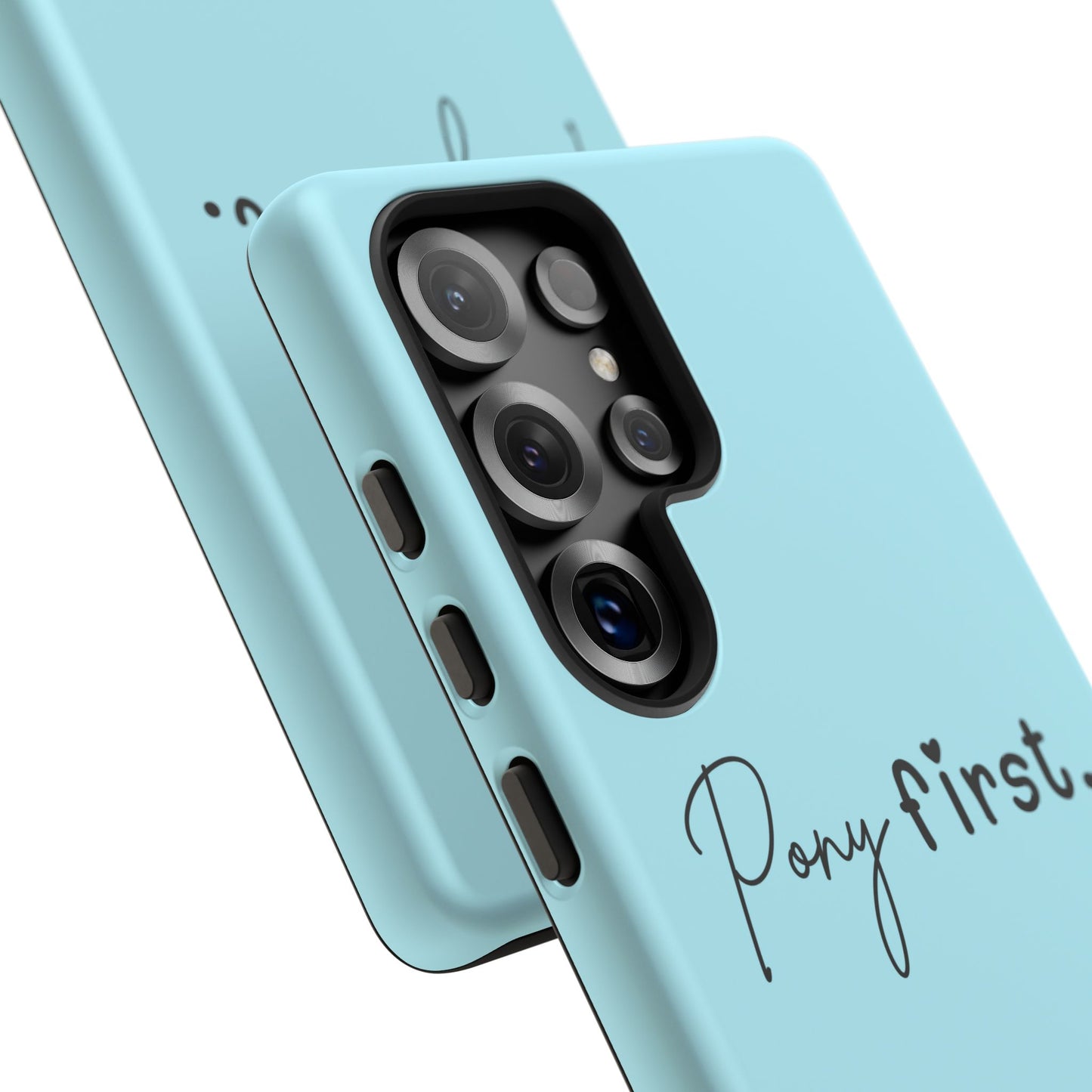 Pony First Phone Case - Protective Tough iPhone Cover with Minimalist Equestrian Script