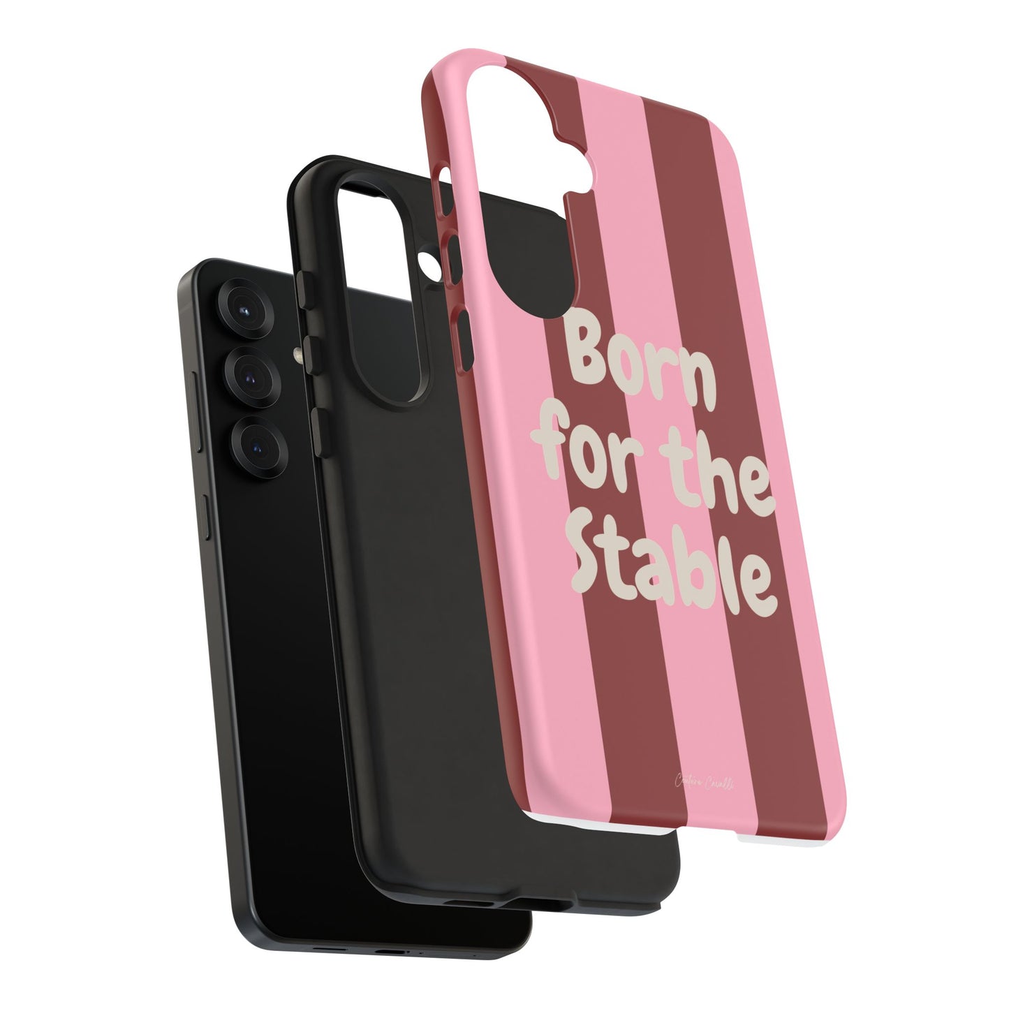 Phone Case — "Born for the Stable" Pink Striped Protective Tough Case