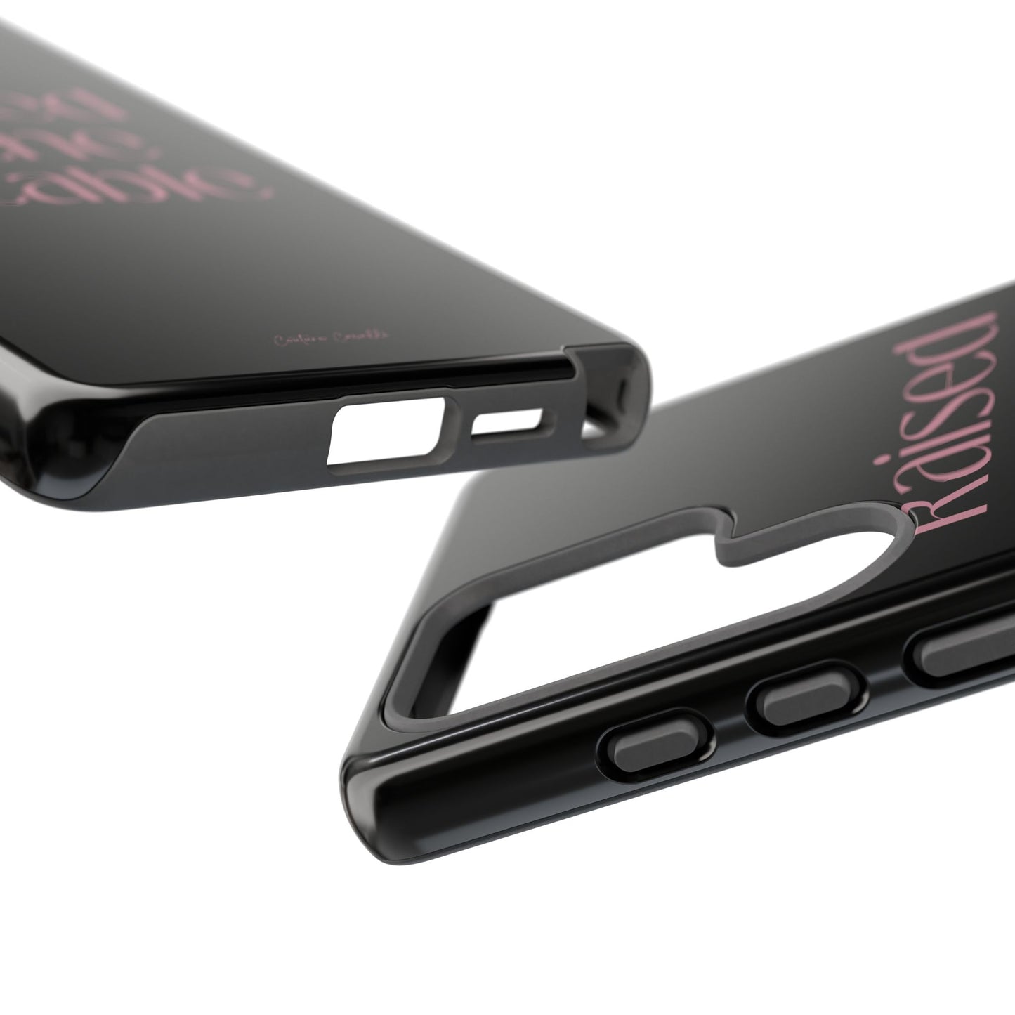Raised in the Stable Phone Case — Black Protective Tough Case with Pink Script