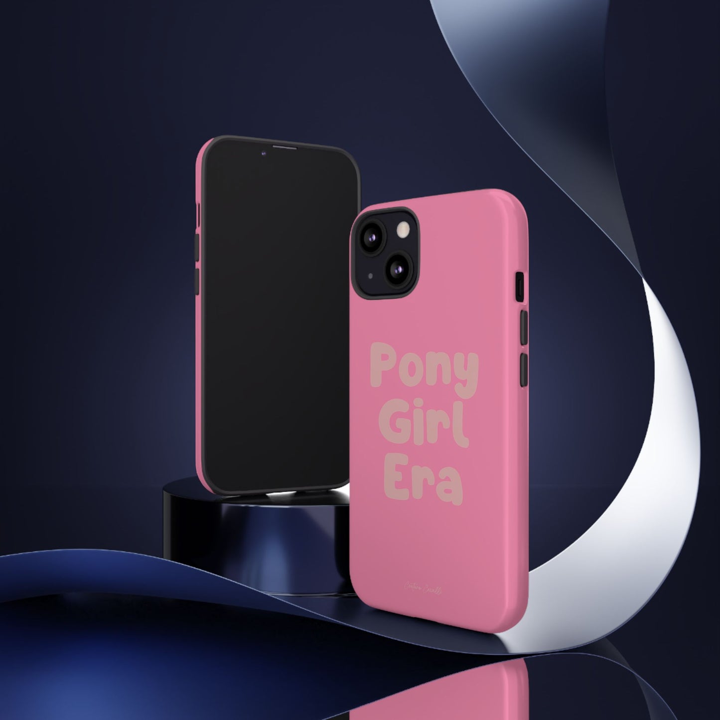 Pony Girl Era Phone Case — Pink Retro Text Protective Tough Case