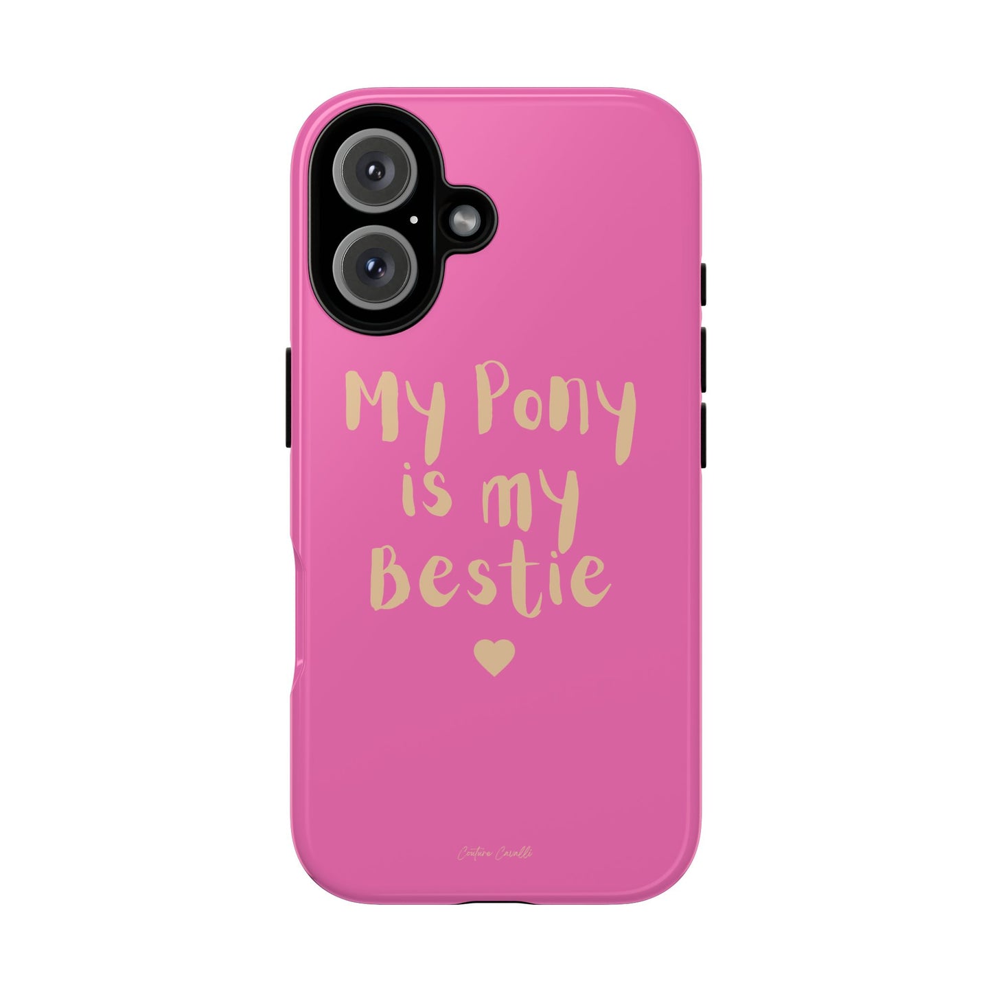 Pink 'My Pony Is My Bestie' Tough Phone Case I Handyhülle I Personalisiert mit Ponynamen