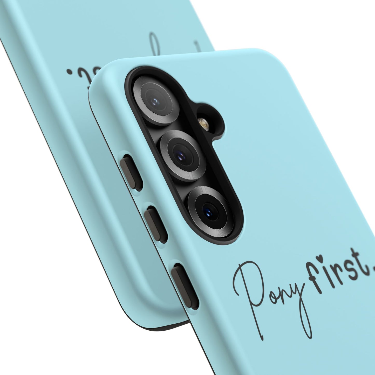 Pony First Phone Case - Protective Tough iPhone Cover with Minimalist Equestrian Script