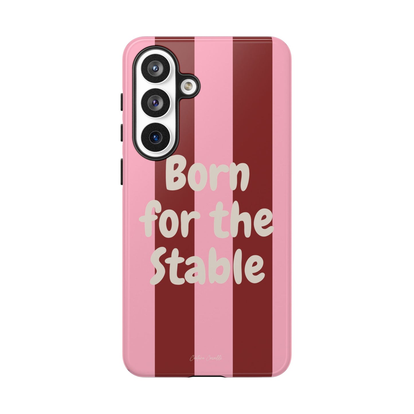 Phone Case — "Born for the Stable" Pink Striped Protective Tough Case