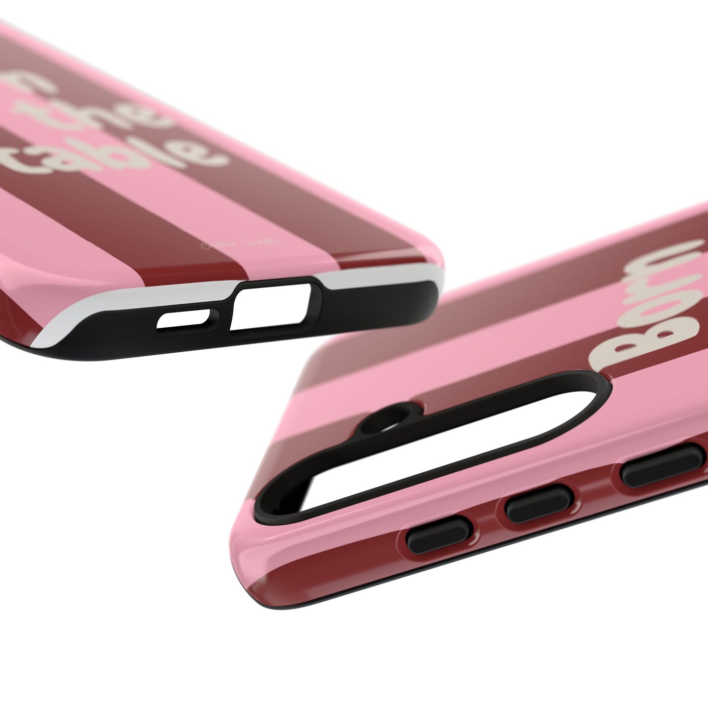 Phone Case — "Born for the Stable" Pink Striped Protective Tough Case
