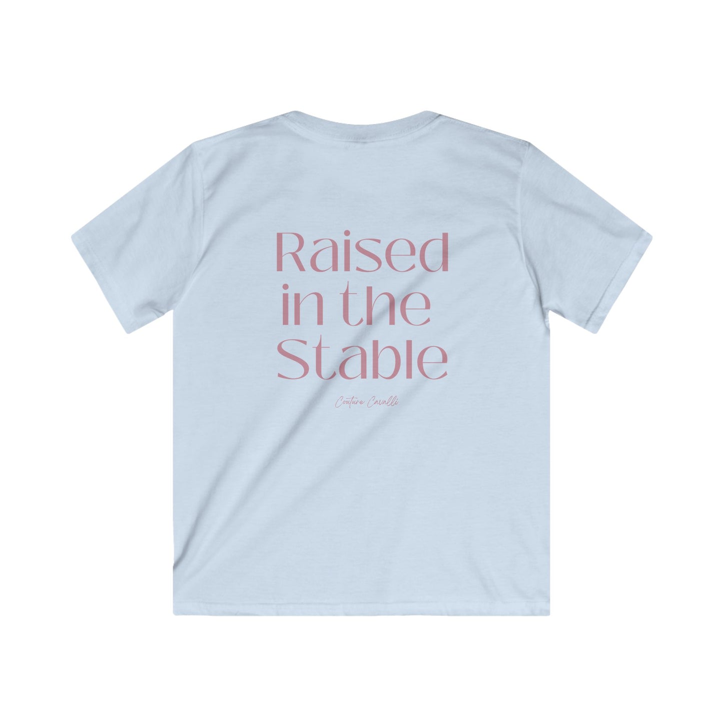 Raised in the Stable Kids Tee — Christian Nativity Shirt for Children