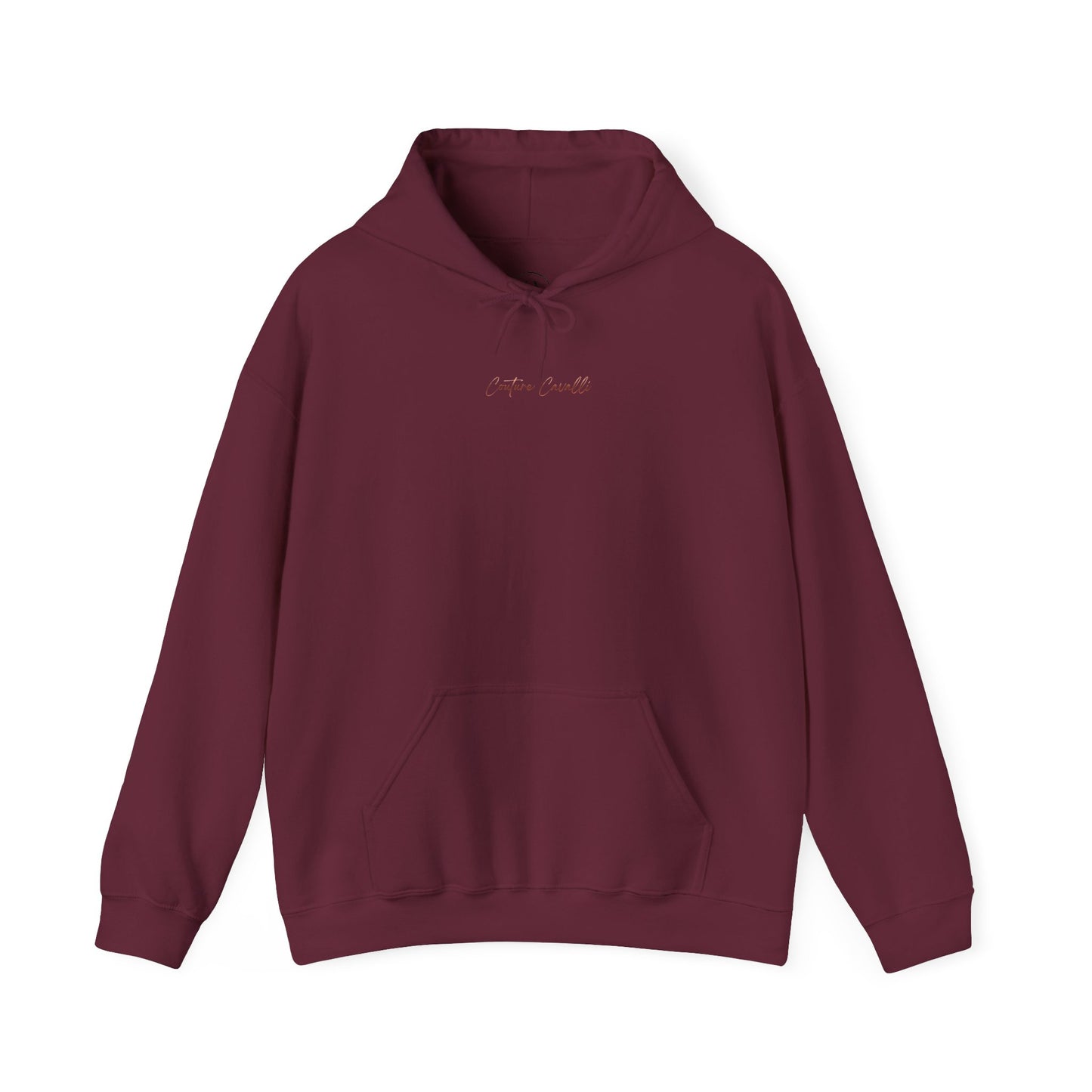 Horse First Hoodie — Equestrian White Pullover with 'Horse First.' Gold Script