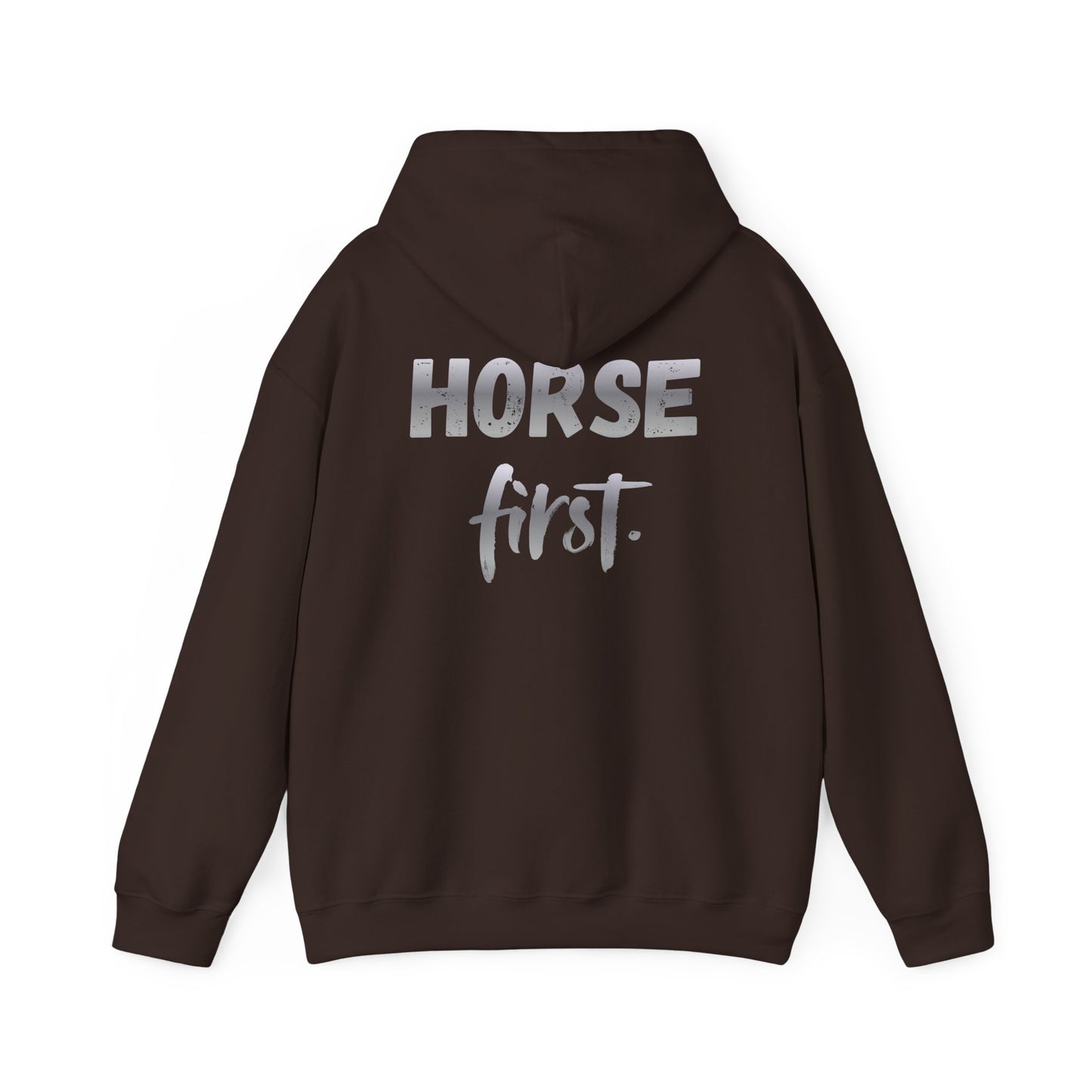 Horse First Hoodie — Equestrian Graphic Hooded Sweatshirt