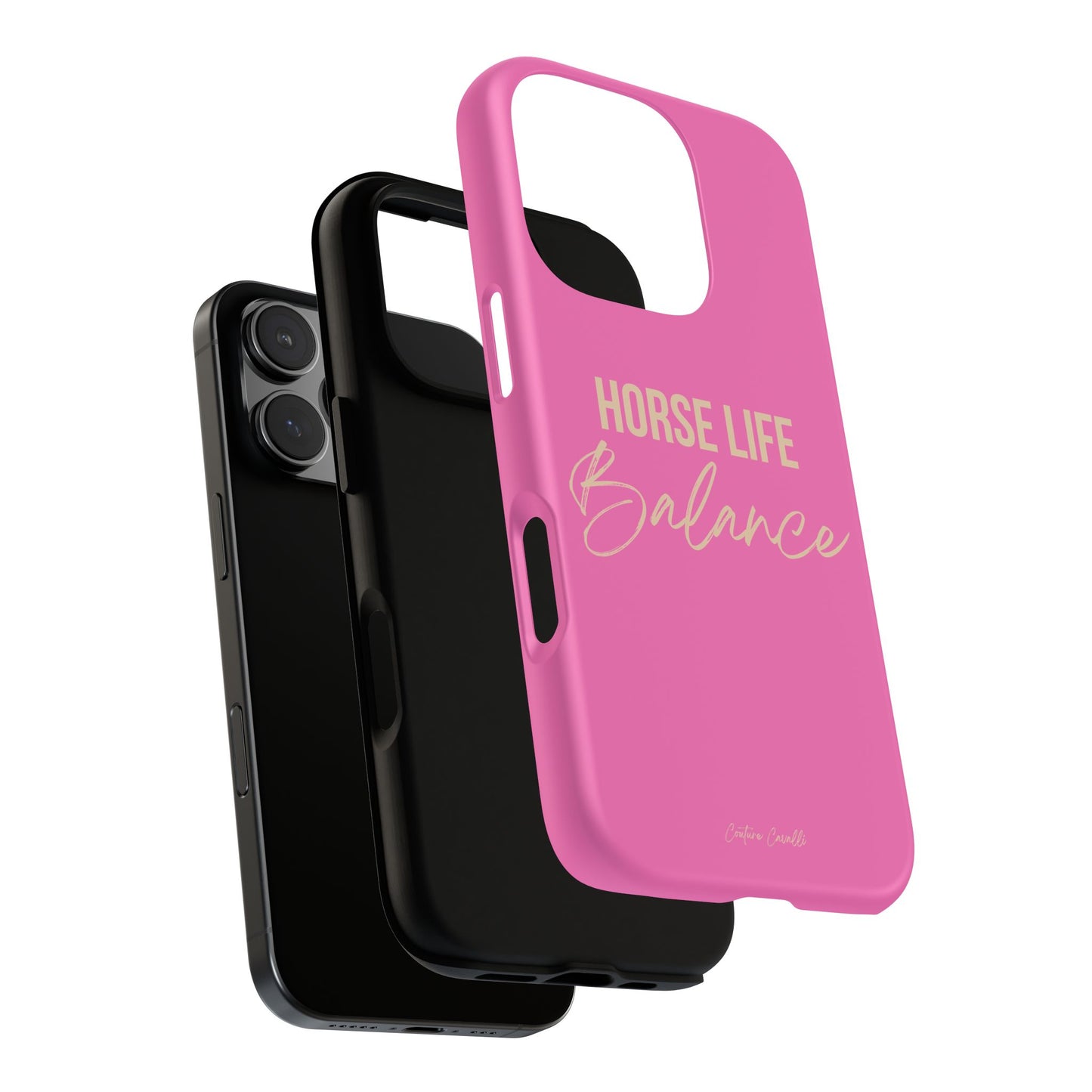 Horse Life Balance Phone Case - Pink Tough Protective Cover