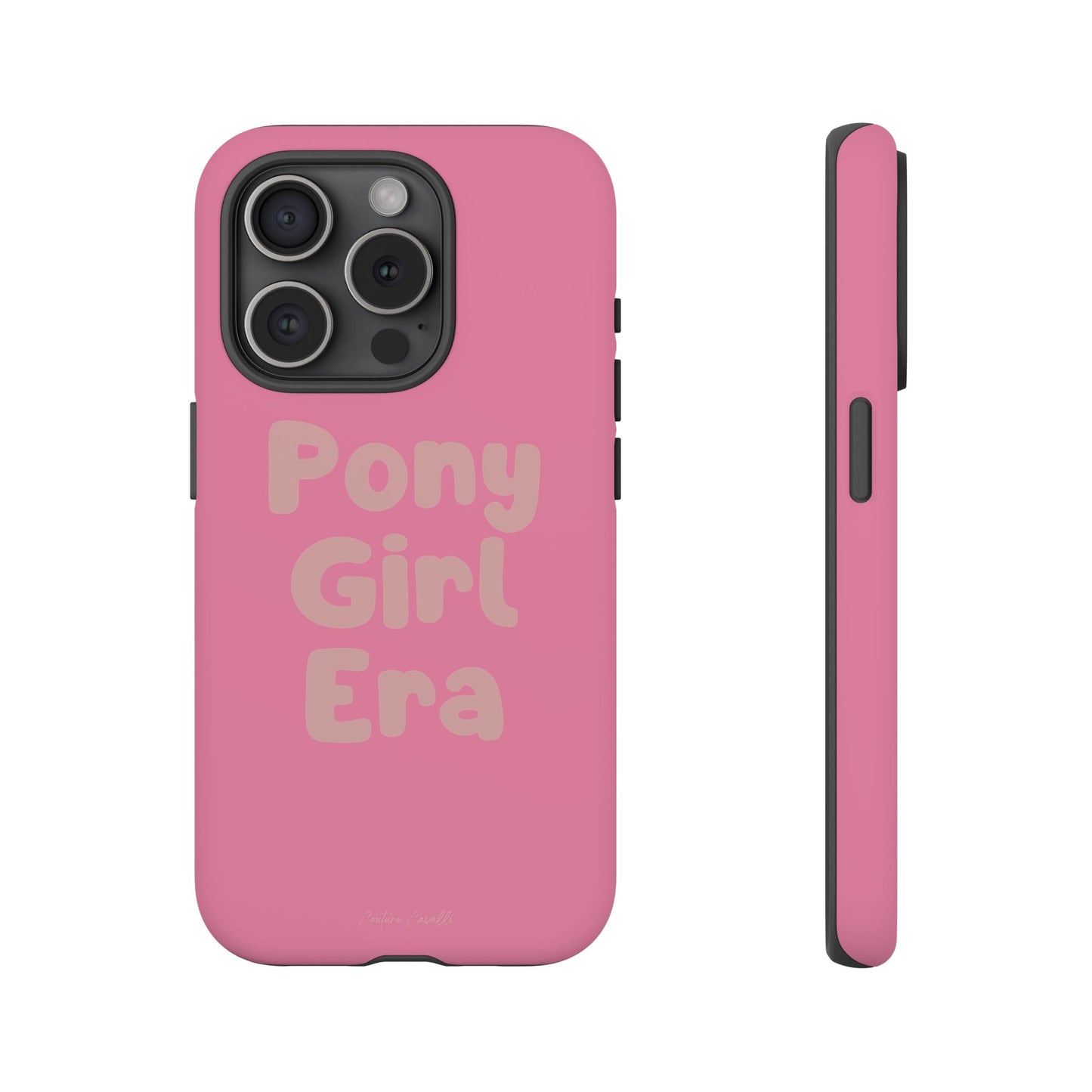 Pony Girl Era Phone Case — Pink Retro Text Protective Tough Case