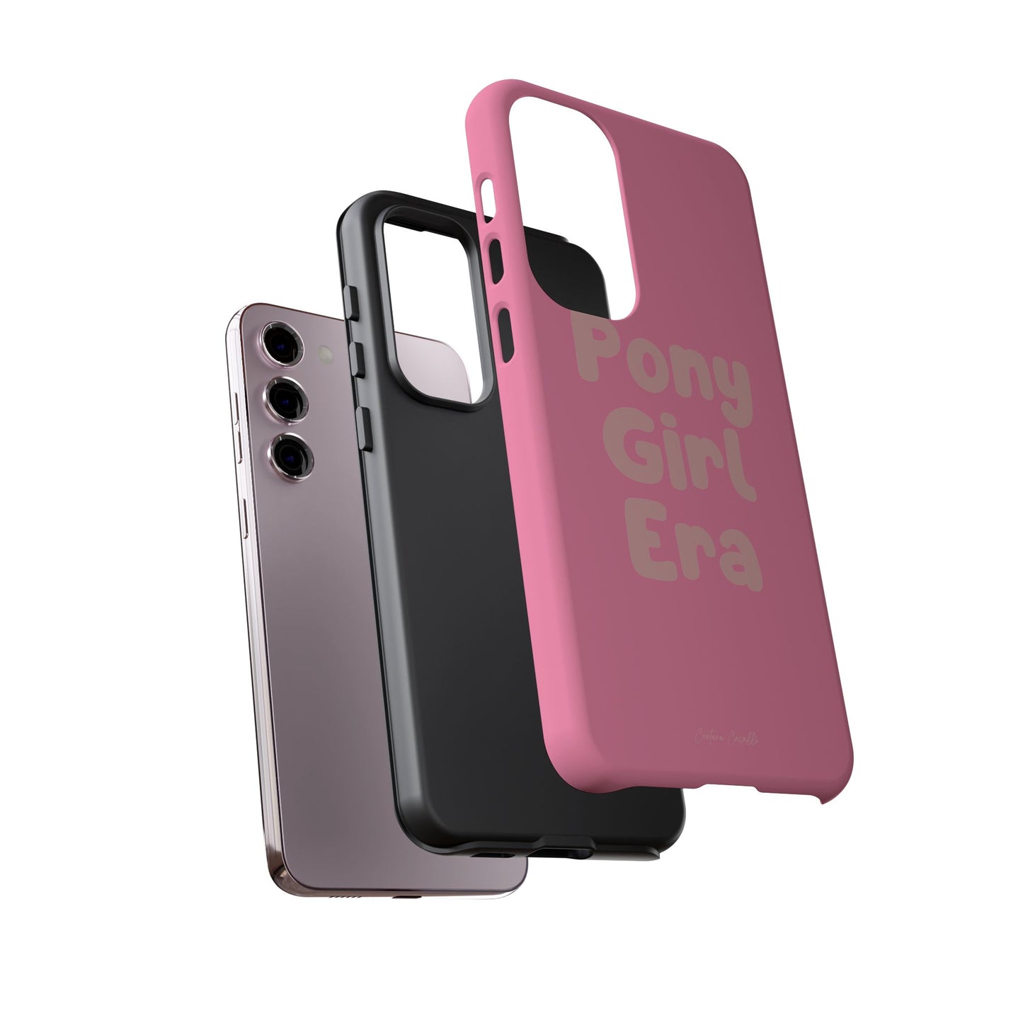 Pony Girl Era Phone Case — Pink Retro Text Protective Tough Case