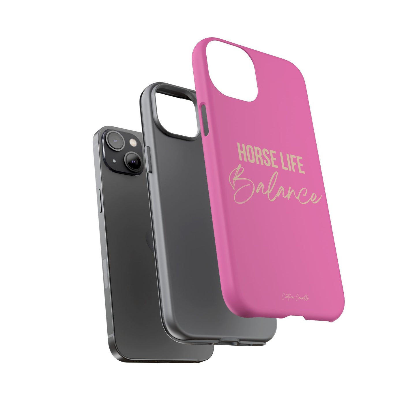 Horse Life Balance Phone Case - Pink Tough Protective Cover