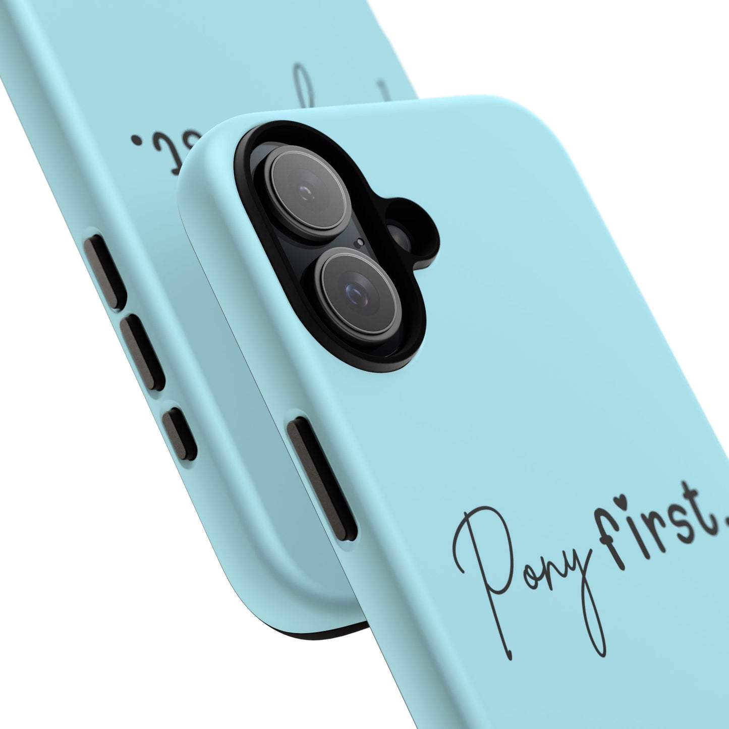 Pony First Phone Case - Protective Tough iPhone Cover with Minimalist Equestrian Script