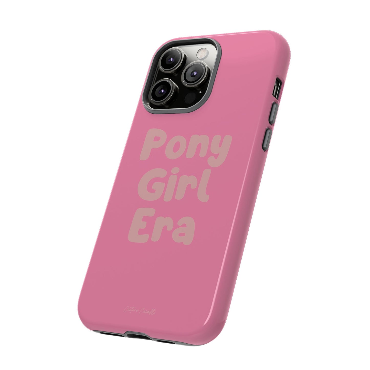 Pony Girl Era Phone Case — Pink Retro Text Protective Tough Case