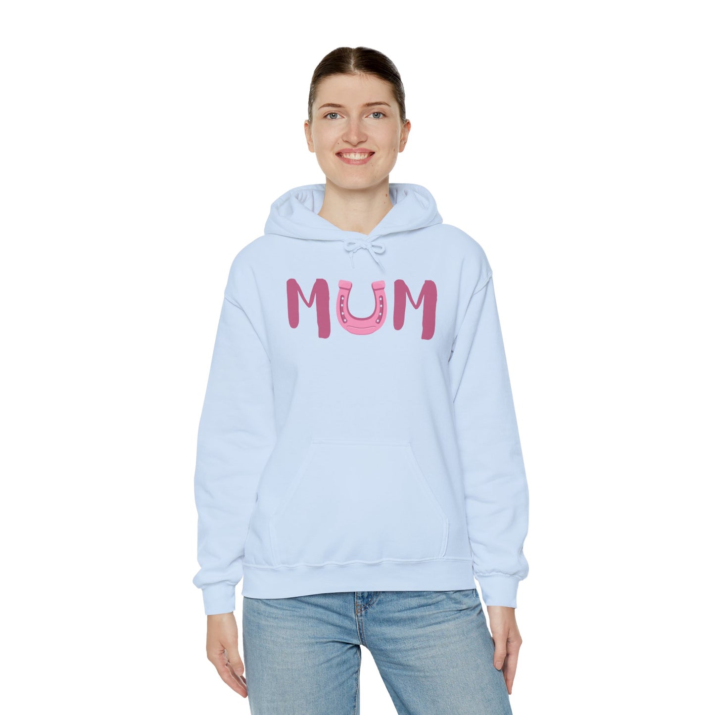 MUM Reitsport Hoodie personalisiert am Ärmel mit Pferdename – Pink Horse Mum Hoodie – emotionales Stall Statement