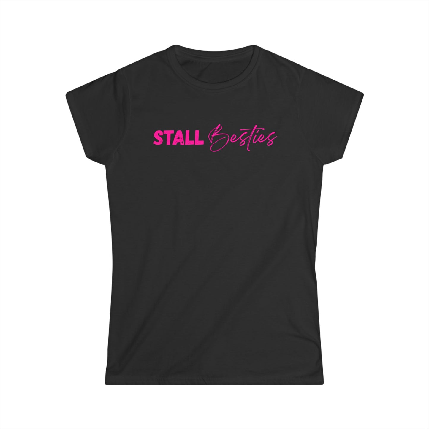 Stall Besties T-Shirt - Reiterfreundinnen Shirt - Pferdemädchen Shirt mit pinkem Aufdruck - Geschenk für Stallfreundin