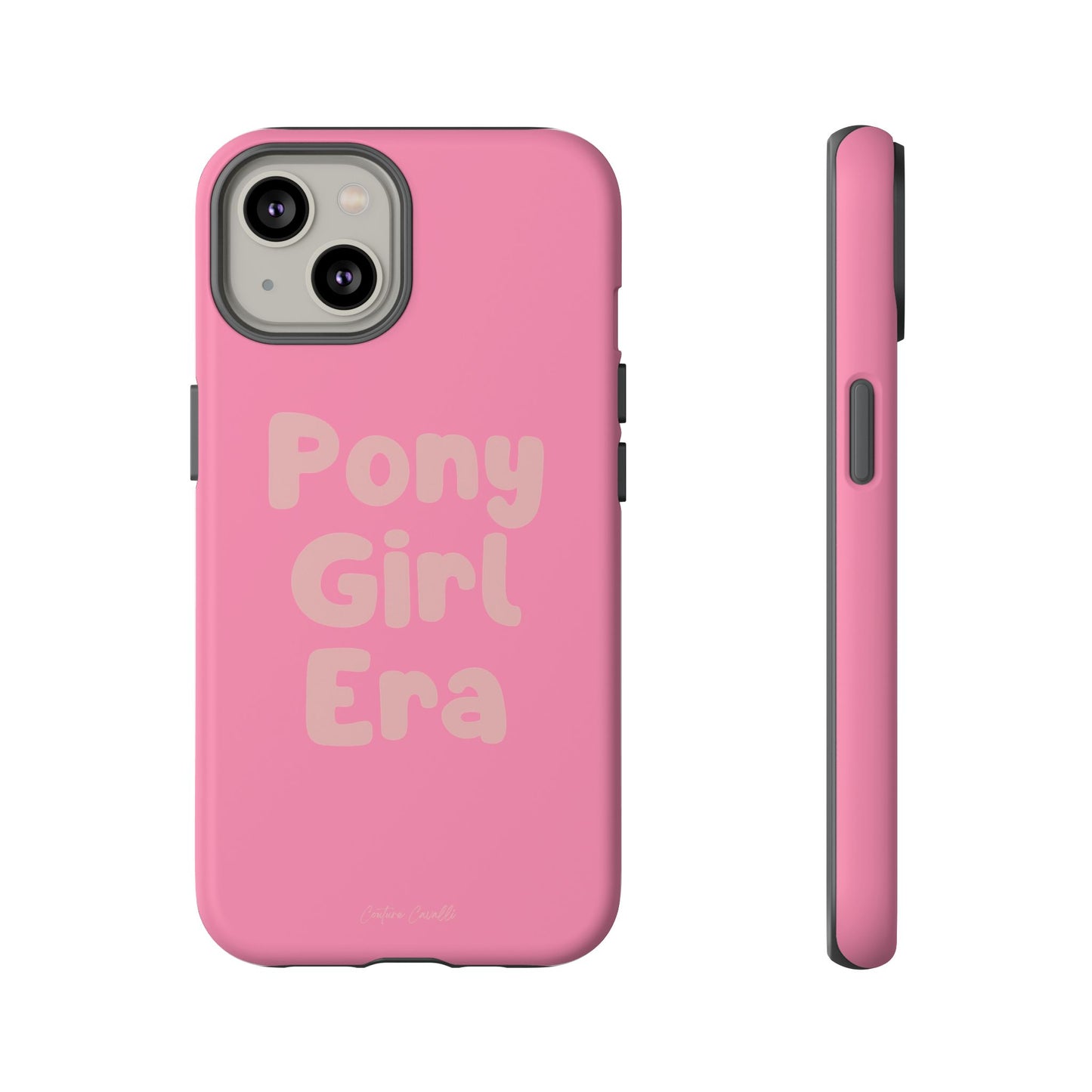 Pony Girl Era Phone Case — Pink Retro Text Protective Tough Case