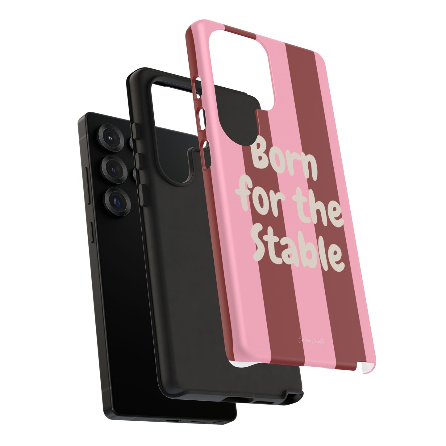 Phone Case — "Born for the Stable" Pink Striped Protective Tough Case