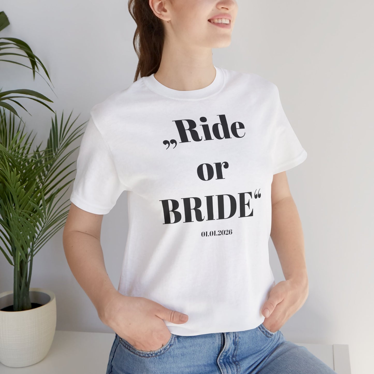 Ride or Bride T‑Shirt I Braut — Equestrian Bride Wedding Tee I Stable Bride I Junggesellinnenabschied I JGA Ideen Frau