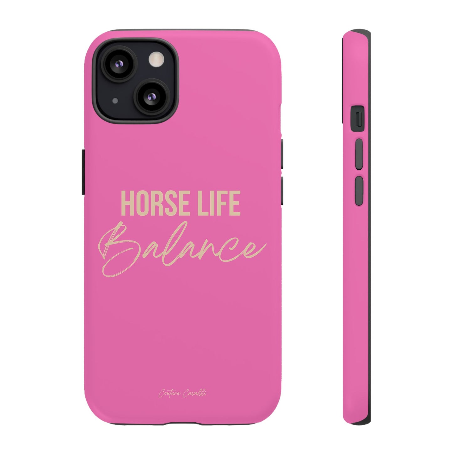 Horse Life Balance Phone Case - Pink Tough Protective Cover